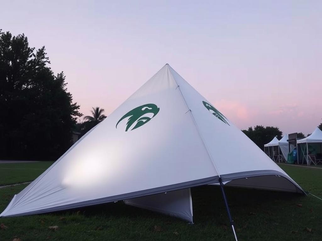 set up a tent with a logoфото