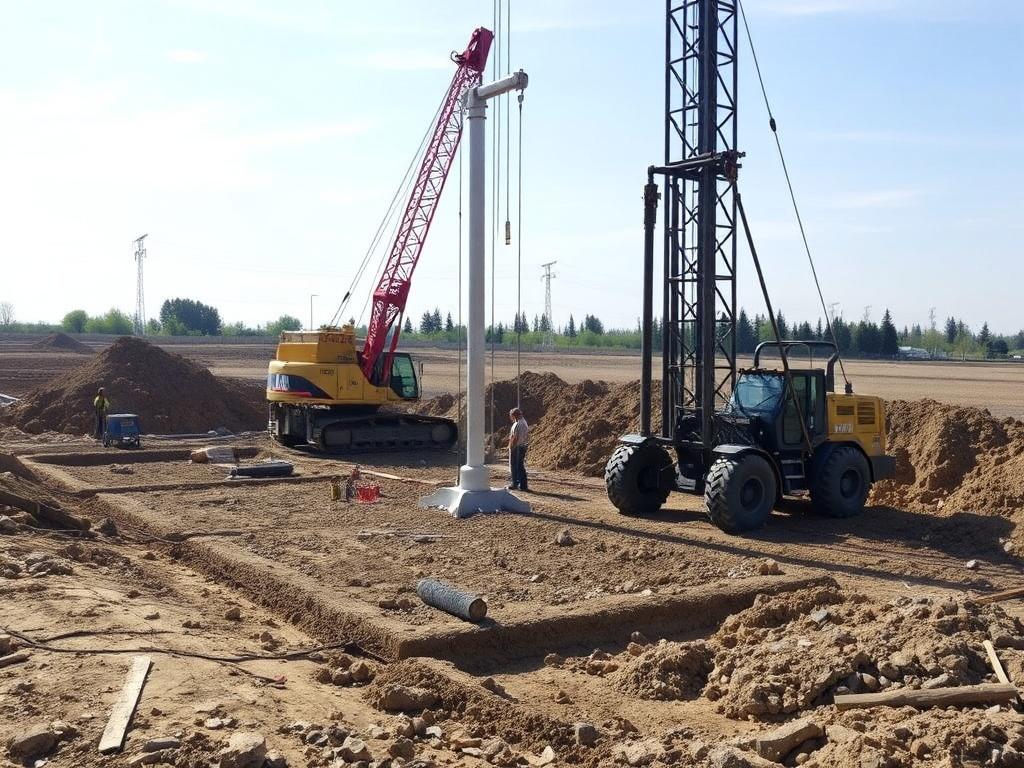 preparation of the site for pile drivingфото