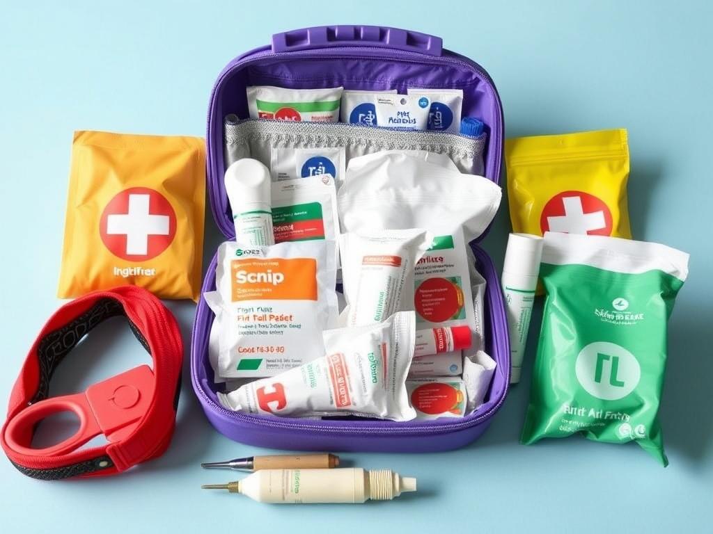Contents of a children's first aid kit Contents of a children's first aid kitфото