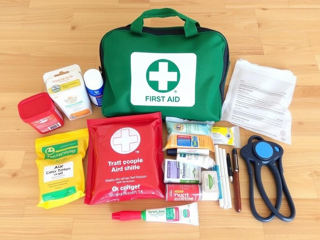 Contents of a children's first aid kit Contents of a children's first aid kitфото