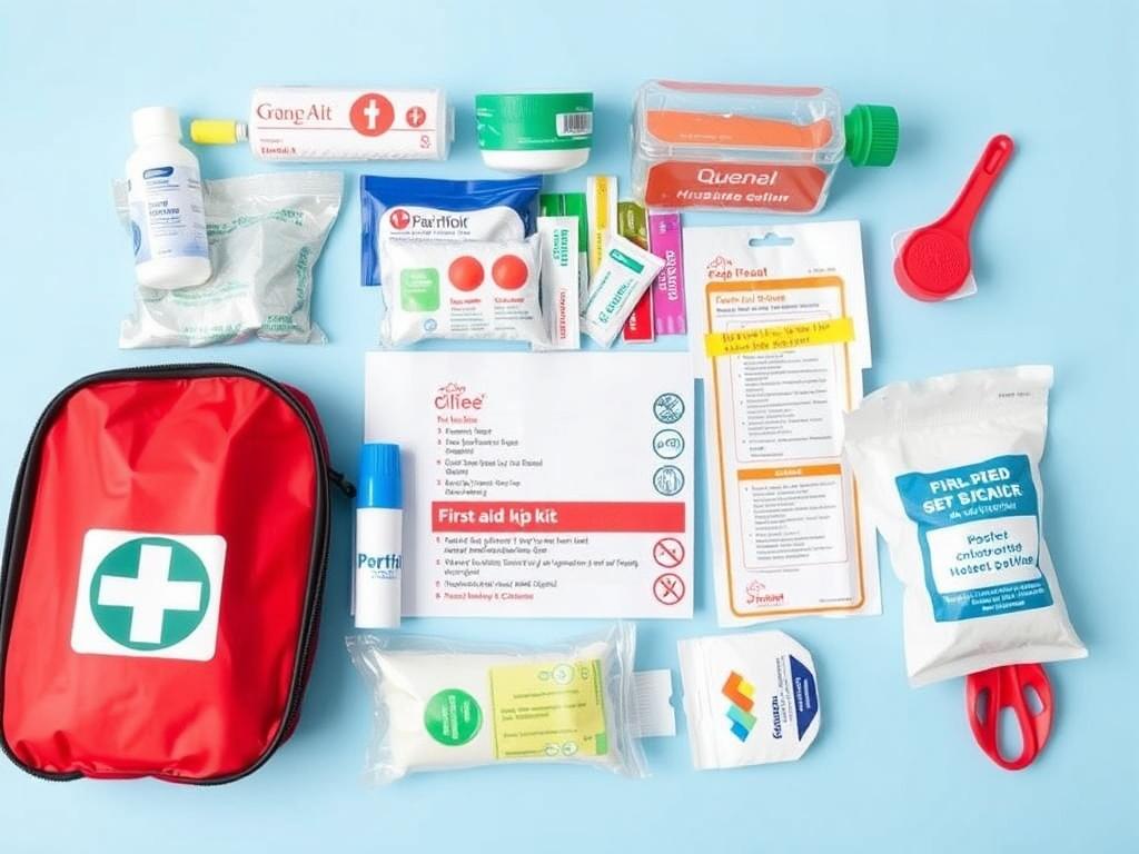 Contents of a children's first aid kit Contents of a children's first aid kitфото